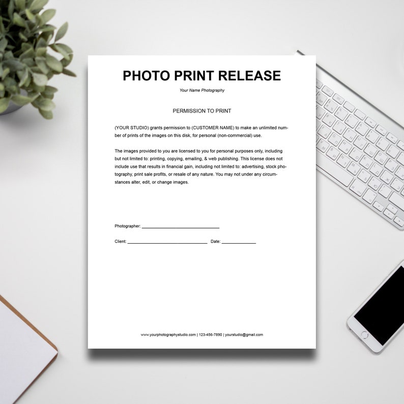 8 Photography Print Release Form Template
