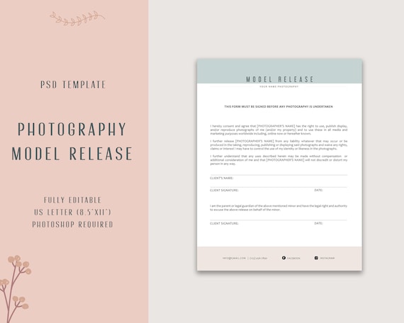 photography contract template with minors