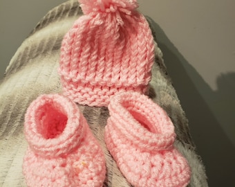 Baby Hat and Booties Set
