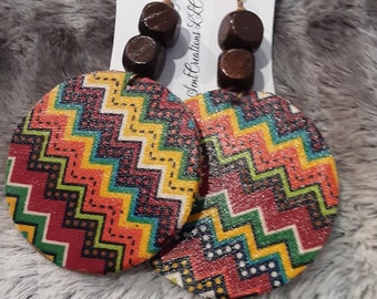 African Inspired Fabric Earrings, Love Is All You Need Fabric Earrings, BLM Earrings,