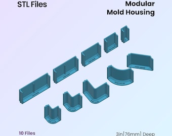 Justerbart formhus: 3D-utskrivbara STL-filer (3 tum-76 mm) utbytbara delar