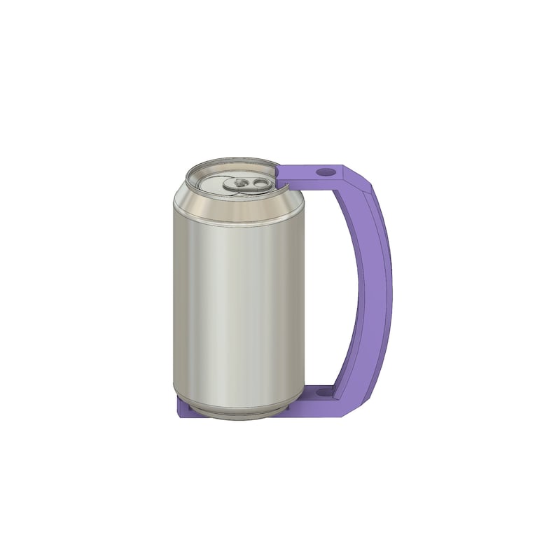 Blank Can Handle for 12oz Soda Can, Add Your Own Text, Beer Can Grip, Drink Holder STL Files For 3D Printing image 3