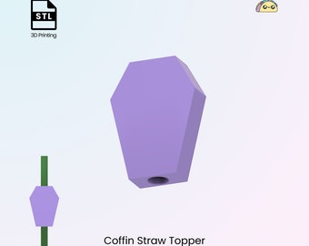 Coffin Straw Topper, Straw Cover Stanley Cup, Tumbler Straw Buddy Gift - STL Files for 3D Printing