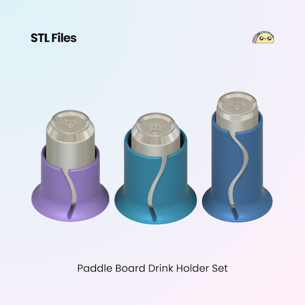 Paddleboarding Drink Holder, Paddling Accessories, Beverage Holder, SUP CUP, 3 Sizes | STL Files For 3D Printing