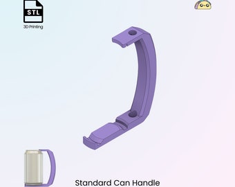 Blank 12oz Can Handle 3D Model: Customizable Beer Grip (3D Printable Files)