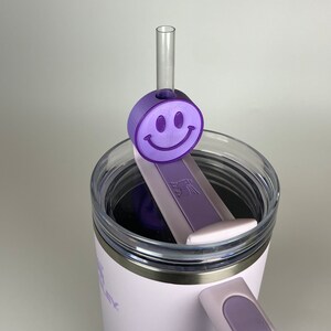 Smiley Face Straw Topper, Happy Straw Charm for Stanley Cup Tumblers STL Files for 3D Printing image 4