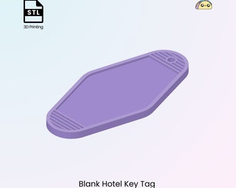 Blank Keychain STL Files, 3D Print & Sell Them, Add Your Own Text, Vintage Hotel Key Tag | 3D Printable Files For 3D Printing