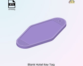 Blank Keychain, 3D Print & Sell Them, Add Your Own Text, Vintage Hotel Key Tag | STL Files For 3D Printing