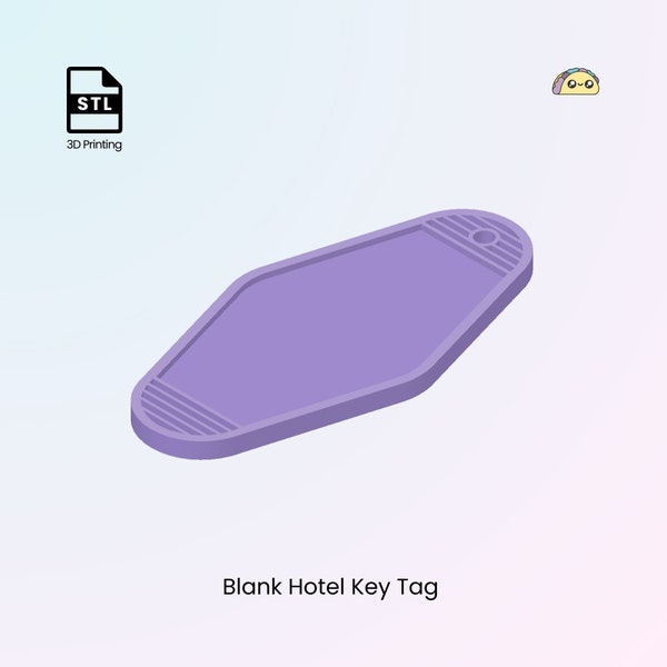 Blank Keychain, 3D Print & Sell Them, Add Your Own Text, Vintage Hotel Key Tag | STL Files For 3D Printing