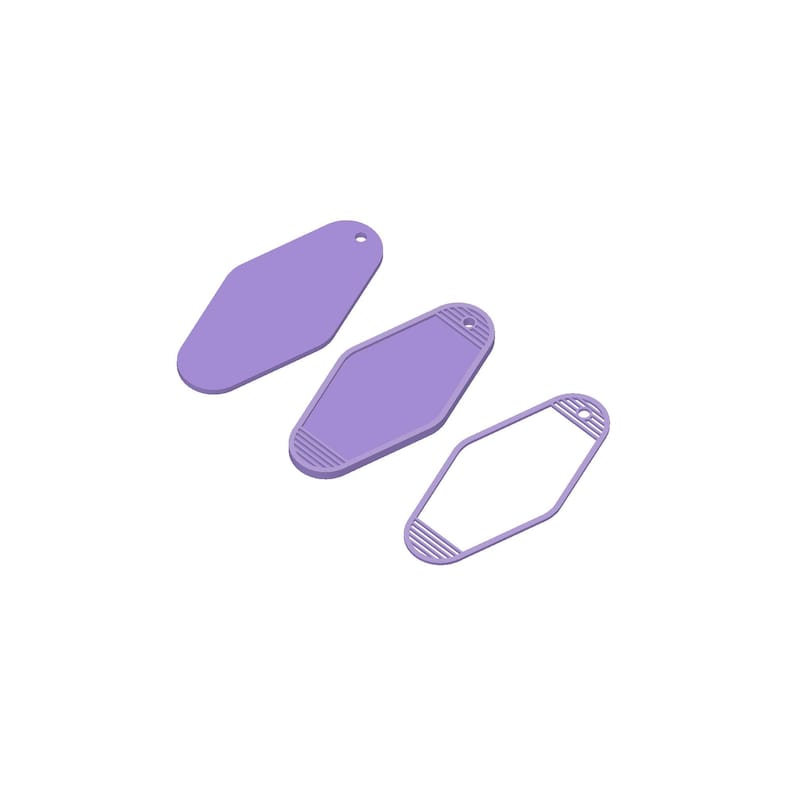 Blank Keychain STL Files, 3D Print & Sell Them, Add Your Own Text