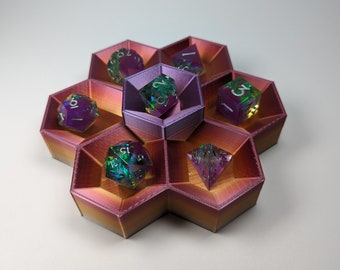 File STL per display di dadi esagonali D&D, modello per stampa 3D (download digitale)