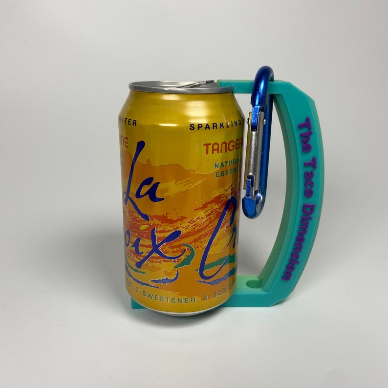 Blank Can Handle for 12oz Soda Can, Add Your Own Text, Beer Can Grip, Drink Holder STL Files For 3D Printing image 4