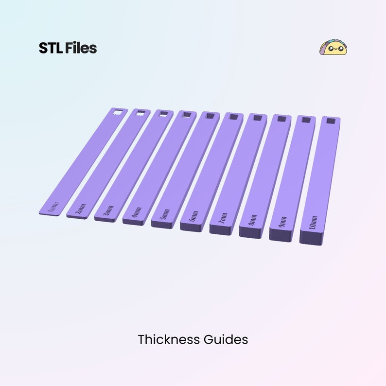 Rolling Depth Guides, Dough Sticks, Thickness Measuring Perfect Height Tool, 3D Models STL Files For 3D Printing image 1