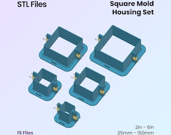 Archivos STL para carcasas de moldes cuadrados: Imprimibles en 3D, de 2 a 6 pulgadas (15 archivos)