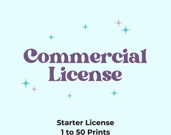 Commercial License - Sell 3D Prints - Starter: 1 to 50