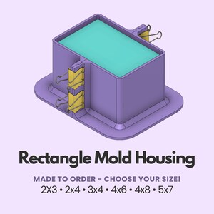 Rectangular Mold Housing - 2 Part Master - 3D Printed Reusable Frames, Silicone Mold Making Tools