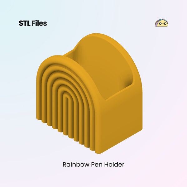 Arch Shaped Pen Holder, Rainbow Desk Decor, Unique Arch Boho Vase, 3 Sizes | STL File For 3D Printing