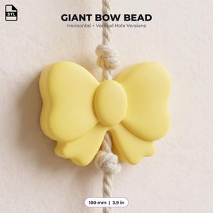 Bow Bead STL | Giant Ribbon Decor, 100mm 3D Printed Chunky Beads (Digital Download)