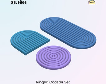 Arch Shaped Rainbow Coaster Set (3 Shapes), Cute Coasters Gift, Unique Home Decor  | STL Files For 3D Printing