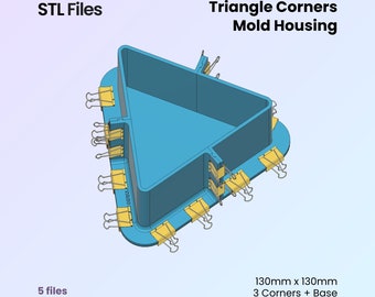 Triangle Mold Housing, Reusable Silicone Mold Making Tools - 3 Corners - 180mm | STL Files For 3D Printing