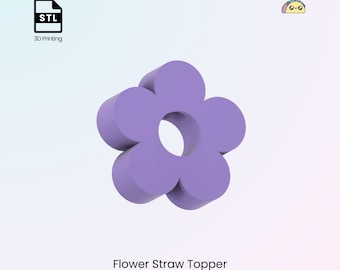 Flower Straw Topper, Stanley Drink Accessories, Daisy Straw Charm, Tumbler Gifts, 3 Straw Sizes - STL Files for 3D Printing