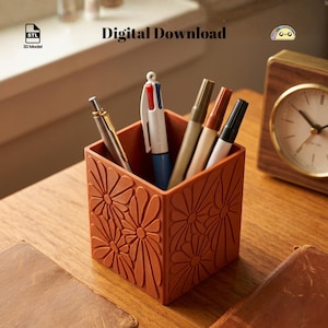 Retro Daisy Embossed Flower Box STL File (Digital Download)