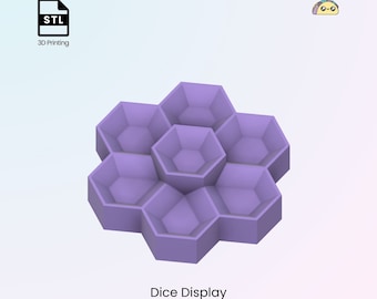 Dice Display,  DND Dice Holder, Hexagon Organizer 3D Model | STL Files For 3D Printing