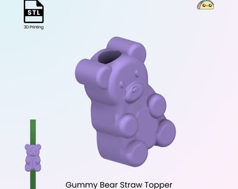 Gummy Bear Straw Topper, Straw Cover Stanley Cup, Tumbler Straw Charm Gift - STL Files for 3D Printing