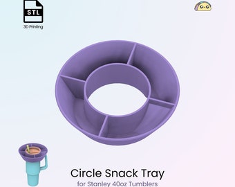 Circle Snack Tray for 40oz Stanley Tumblers, Stanley Accessories, Snack Ring, Candy Holder - STL Files for 3D Printing