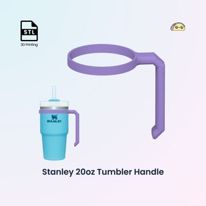 20oz Stanley Tumbler Handle 3D Model, 3.5in Long Handle Grip, Drink Accessories | 3D Printable Files For 3D Printing