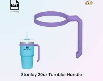 20oz Stanley Tumbler Handle 3D Model, 3.5in Long Handle Grip, Drink Accessories | STL File For 3D Printing