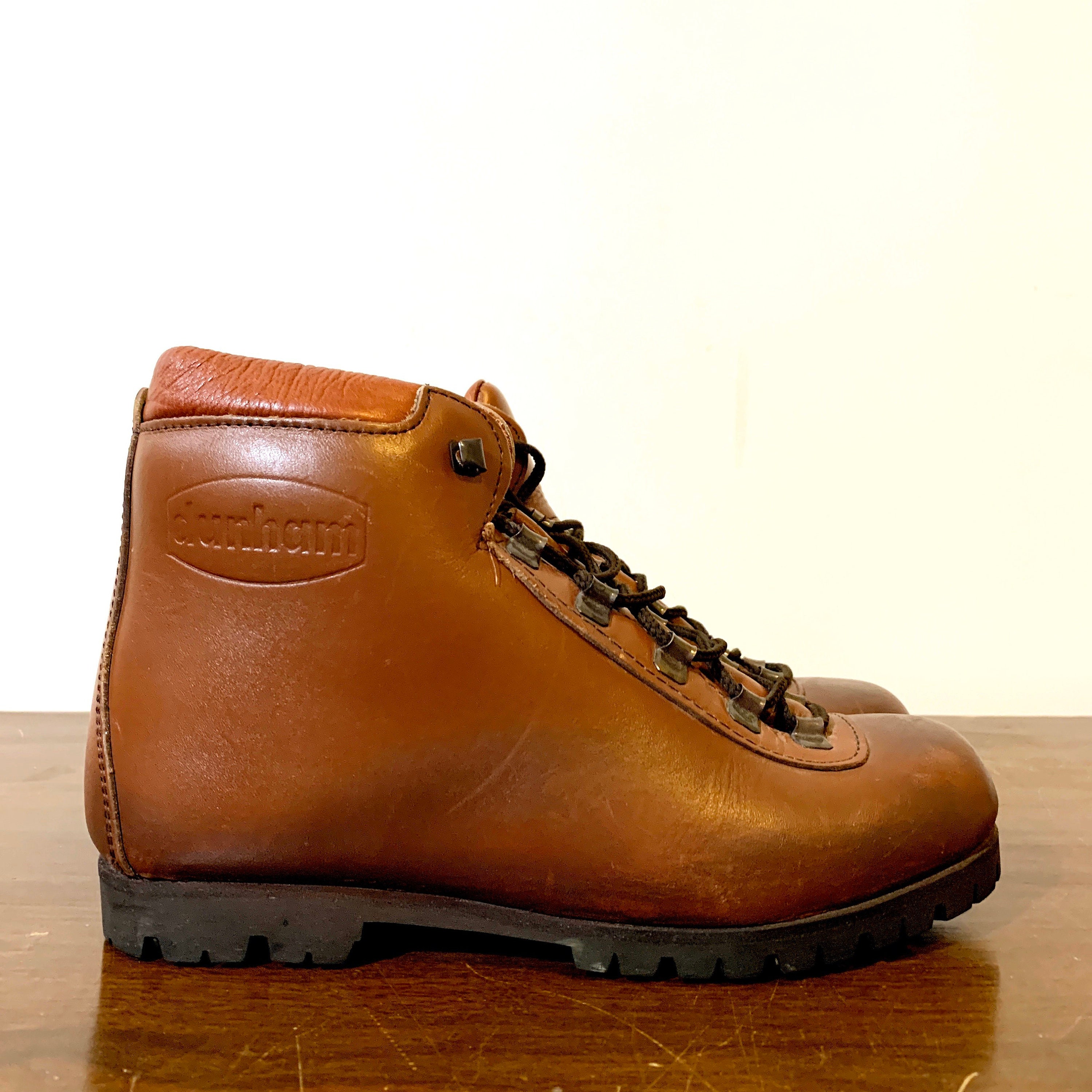 Vintage Dunham Tyroleans Blue Matte Leather Italian Ankle Hiking Boots ...