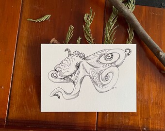 Banded Octopus Miniature -Original