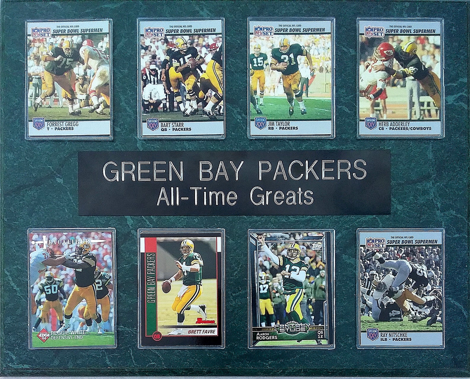 Green Bay Packers AllTime Greats 8Card 12x15 Plaque Etsy
