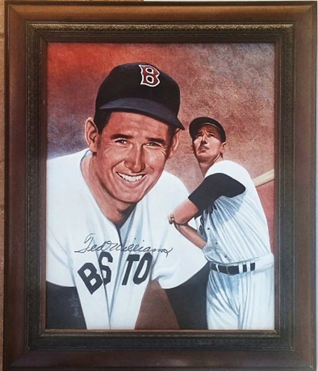 Ted Williams Boston Red Sox Autographed Leon Wolfe Framed 