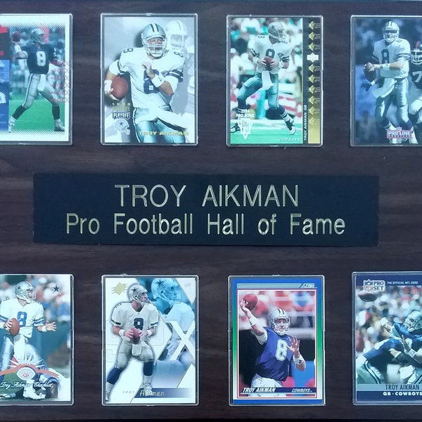 Troy Aikman Dallas Cowboys 8-Card 12x15 Plaque  FREE SHIPPING!