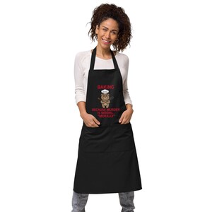 Baking Because Murder is Wrong Grumpy Bear Apron