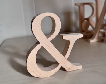 Freestanding Wooden Ampersand sign, And sign Wedding Decor Photography, Engagement Party Photography prop, Anniversary Decor