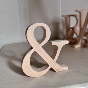 Letrero de madera independiente con el símbolo "&", decoración para bodas, fotografía, accesorio para fotografía de fiesta de compromiso, decoración de aniversario