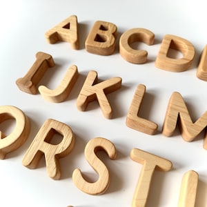 29 letras del alfabeto Montessori redondeadas aceitadas, letras del alfabeto magnéticas de madera, juguete educativo, imanes de letras para el refrigerador, educación en el hogar, aprendizaje preescolar