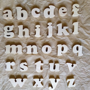 Letras de madera en minúscula, juguete de madera del alfabeto, letras magnéticas, imanes de letras, imanes del alfabeto para niños, materiales montessori para niños pequeños