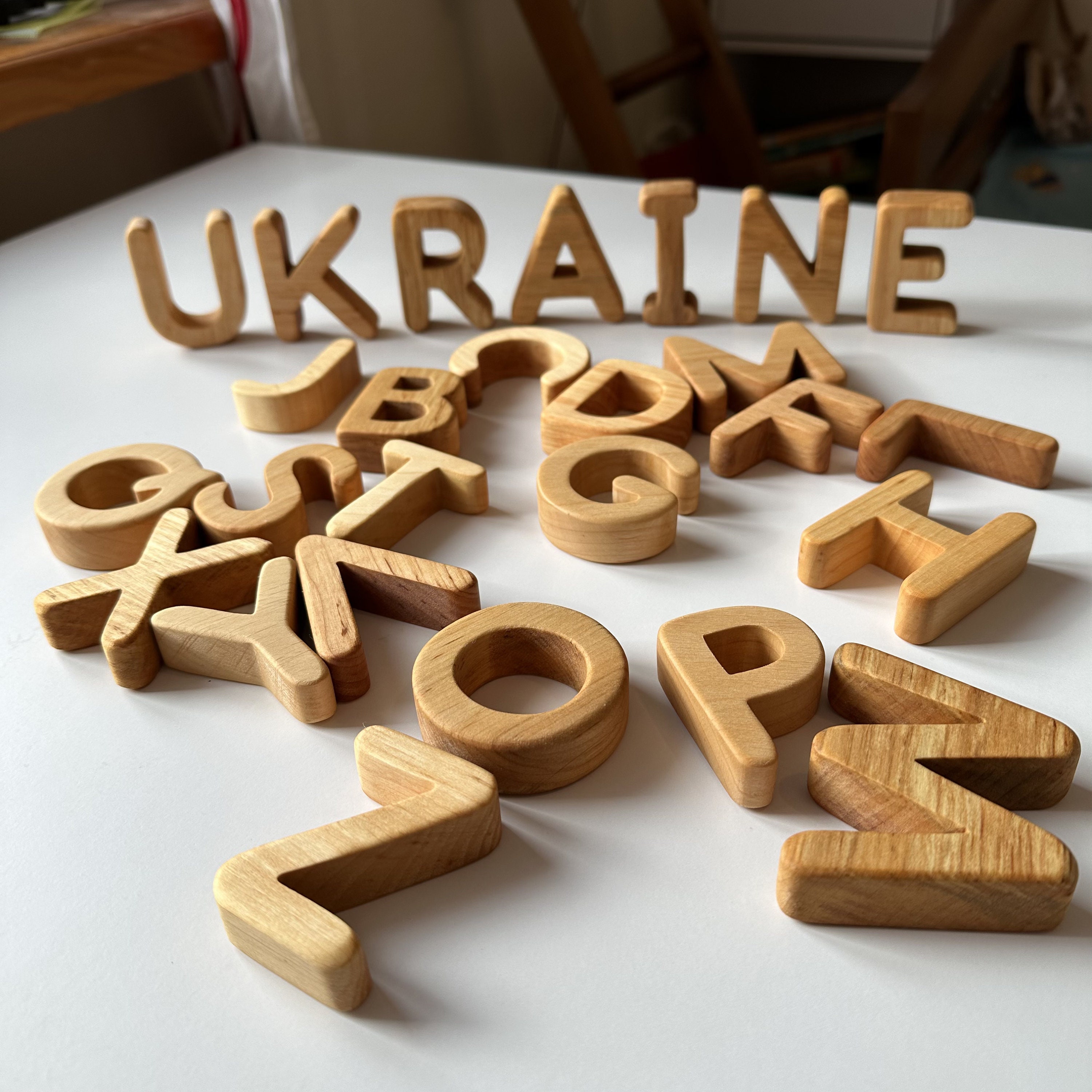  Ukrainian Alphabet Wooden Puzzle Toy