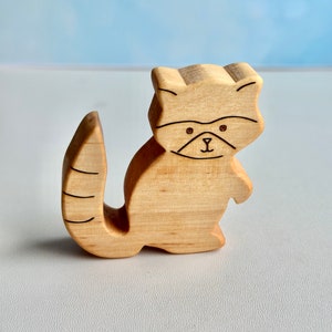 Raccoon Wooden raccoon cute figurines, wood carving racooon, raccoon wooden animal set, woodland animals, forest animal ser, wild animals
