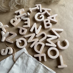Magnetic wooden Letters uppercase, English letter magnets, magnetic alphabet toy, Wooden magnetic letters, Wooden alphabet letters Capital
