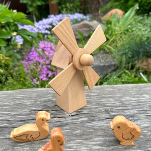 Wooden toy windmill, Farm toy windmill, handmade windmill, office rustic decor, miniature windmill, traditional windmill, gift for farmer