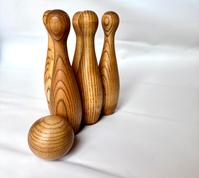 Holzkegelset für Kleinkinder, Bowlingset mit 9 Kegeln, Bowlingset mit 6 Kegeln, Bowlingspiel für Teenager, Bowlingspiel für Teenager, Bowlingspiel für Kinder Bild 6