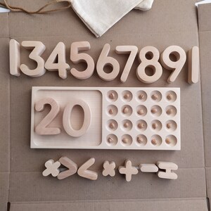 Handcrafted Wooden Number Tray: Montessori Math 1-20 Counting Board - Etsy