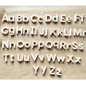 55 Wooden letters set of Uppercase and lowercase letters, Magnetic Alphabet set, Letter magnets, learning alphabet wooden, homeschool tool