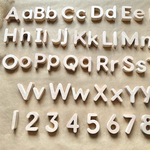 Juego completo de letras de madera y números de madera, juego de letras mayúsculas y minúsculas, alfabeto magnético, imanes de letras, imanes de números