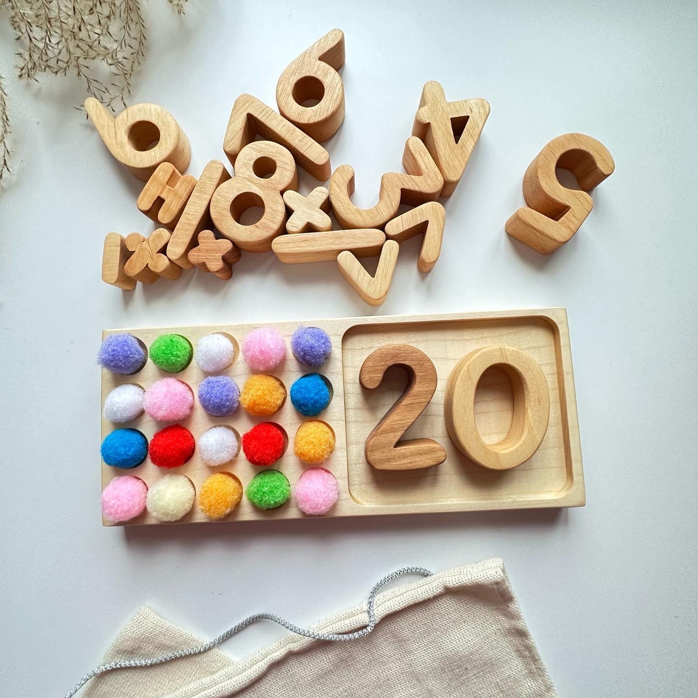 20 number tray board, wooden tracing math 1-20 board, solid wood twenty frame, montessori counting, preschool activity toddlers, homeschool